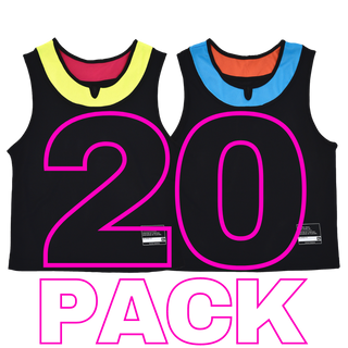 HUV Reversible 2022 - 20 Pack [11 v 11 Teams] Black Body + FREE AIR CARRY BAG